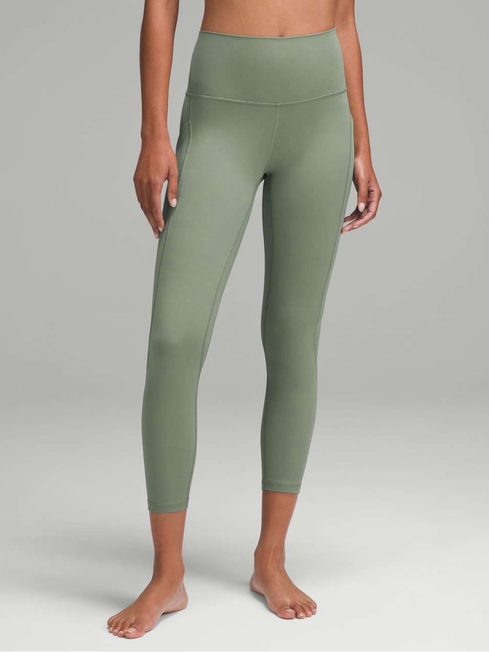 NWT Lululemon Align High-Rise Pant with Pockets 25” Leggings 14 Grey Eucalyptus